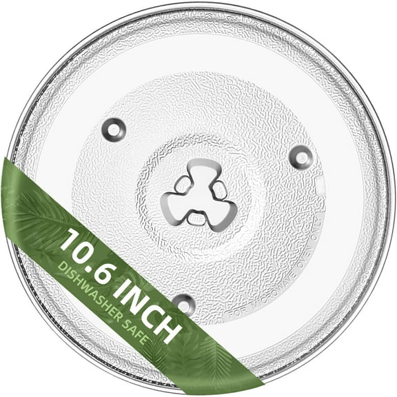 10.6" Microwave Glass Turntable Compatible with Hamilton Beach P90D23AL-R1, GE WB48X26755, 10 5/8 inch Replacement Microwave Glass Plate for Whirlpool WPW10551236