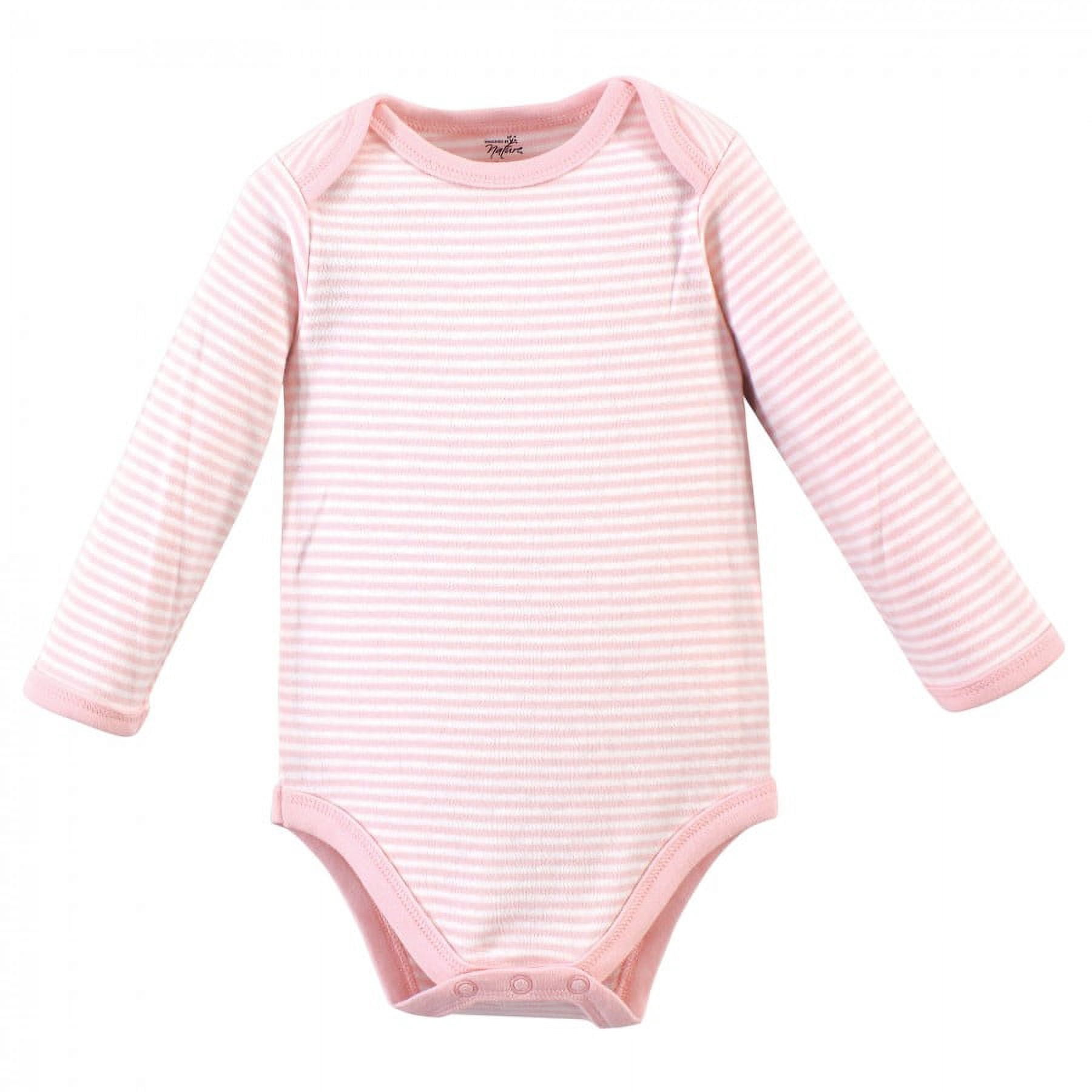 Touched by Nature Baby Girl Organic Cotton Long-Sleeve Bodysuits 5pk, Botanical, 18-24 Months