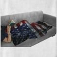 thumbnail image 6 of Union Jack Soft Flannel Fleece Throw Blanket, Alliance Togetherness Theme Composition of UK and USA Flags Vintage, Cozy Plush for Indoor and Outdoor Use, 70" x 90", Navy Blue Red White, by Ambesonne, 6 of 6