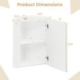thumbnail image 3 of Giantex 23.5" Corner Medicine Cabinet with Mirror, Wall Mounted Bathroom Cabinet for Small Spaces,White, 3 of 9