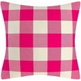 thumbnail image 2 of Set of 2 Pink and White Farmhouse Buffalo Check Plaid Throw Pillow Covers Decorative Indoor Outdoor Cushion Cover Polyester Linen for Fall Home Decor,16 x 16 Inches, 2 of 8