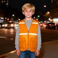 thumbnail image 5 of REDARER Kids Reflective Mesh Vest Sleeveless Zipper Top for Youth Outdoor Service and Activity Wear with Pockets,7-8 Years, 5 of 8