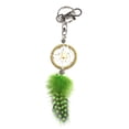 thumbnail image 1 of Colgante de coche de estilo étnico, llavero de aleación hecho a mano con atrapasueños de plumas verdes, 1 of 5