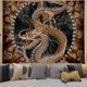 thumbnail image 5 of Tapiz de dragón de fantasía, película de dibujos animados, dragón psicodélico bohemio, arte antiguo, colgante de pared, felpa corta, sala de estar, dormitorio, impresión digital, 5 of 5