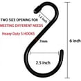 thumbnail image 3 of Large S Hooks for Hanging Heavy Duty, 2.75 inch Non Slip Vinyl Coated Metal Black Closet S Hooks for Hanging Plants Outdoor Lights and Kitchen Pot Pan Cups Closet Towels Jeans Hats (12 Pack), 3 of 8