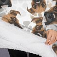 thumbnail image 3 of Oversized Wearable Blanket Hoodie,Cute Doberman and Dog Footprint Sherpa Blanket Hoodie with Super Pockets,Super Warm Fuzzy Pullover for Women & Men, 3 of 6