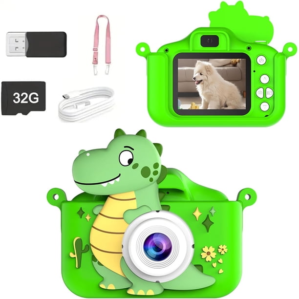Cámara dual de alta definición para niños con pantalla color 2 0 pulgadas detección movimiento grabación en bucle resolución video 1080p foto juegos admite hasta 32GB tarjeta MiniSD múltiples idiomas