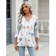 thumbnail image 5 of Zeagoo 3/4 Length Sleeve Womens Work Tops V Neck Tee Fashion Business Casual Work Tops, 5 of 6