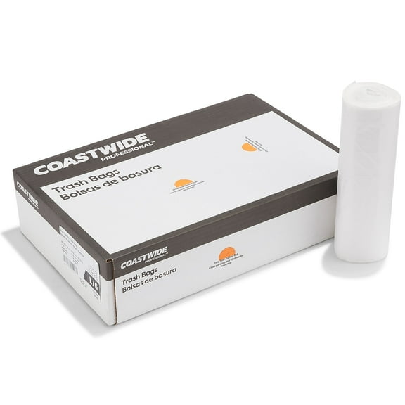 Staples Coastwide Professional 50-56 Gallon Trash Bag 43" x 48" High Density 22 mic Natural 150