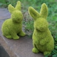 thumbnail image 5 of ZAXARRA Imitation Moss Rabbit Resin Sculpture Garden Ornament (Green), 5 of 5