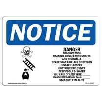 OSHA Notice Sign - Danger! Abandoned Mine Hazards | Plastic Sign | Protect Your Business, Construction Site, Warehouse & Shop Area |  Made in the USA