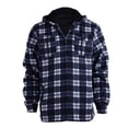 thumbnail image 2 of Chaqueta Gary Com de franela a cuadros sherpa con forro polar azul marino 5XL para hombre, 2 of 8