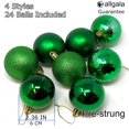 thumbnail image 2 of Allgala 24 PK 2.33 Inch (6CM) Christmas Ornament Balls for Xmas Tree-4 Style-Green, 2 of 2
