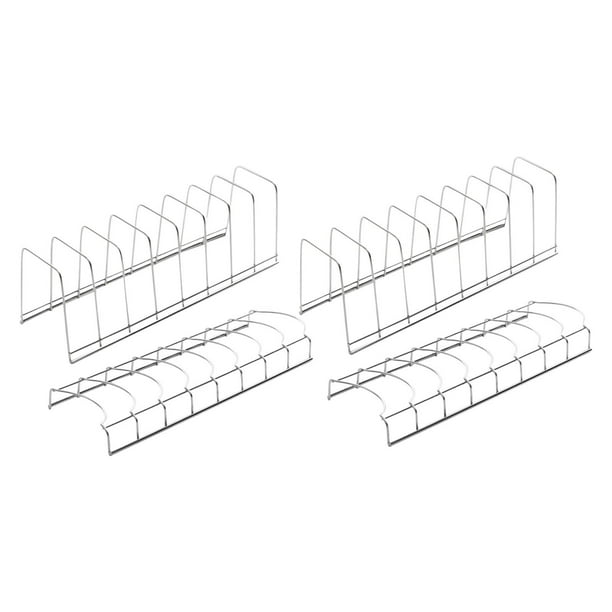 Estante de secado para 2 tazones, soporte para 2 platos, soporte para secar platos, estante de almacenamiento, organizador de platos Plata