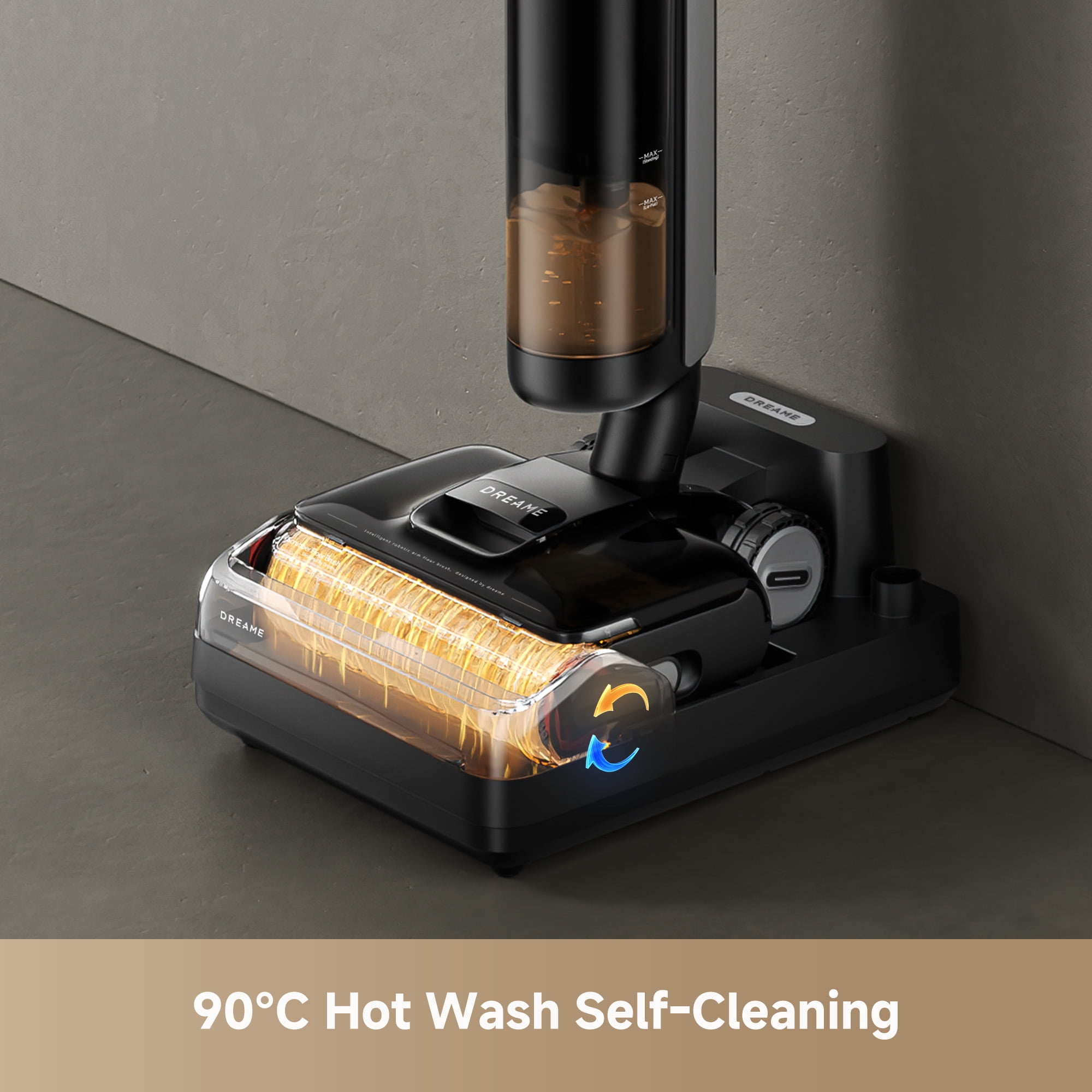 Dreame H12 Pro FlexReach Wet Dry Vacuum Cleaner, 0 Tangle Cordless Vacuum Mop All-in-1 for Hard Floors, 180° Lie-Flat Floor Cleaner Machine with 194°F Hot Self-Cleaning, 50Mins Runtime, 1 more Filter