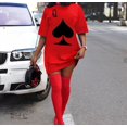 thumbnail image 1 of Nouveau T-Shirts à Manches Courtes pour Femmes, Col Rond, Imprimé Q, Mini Robe Décontractée, Couleur Unie, Tenue de Soirée, Club, Mode Urbaine, Vestidos, 1 of 4