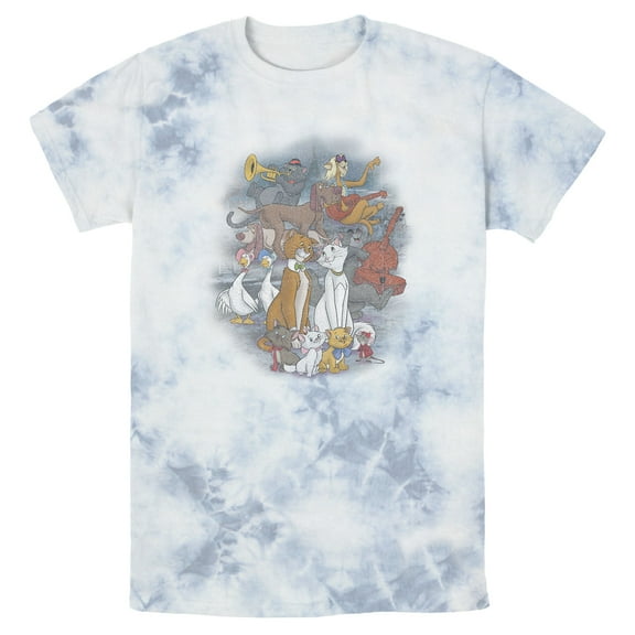 Men's Aristocats Crew Photo Graphic Tee White/Blue Large