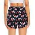 thumbnail image 4 of Xecao's Rose Flowers for a double-layer running short for women, perfect for gym, tennis, and more, featuring a convenient pocket., 4 of 9