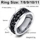 thumbnail image 5 of Anillo giratorio TANGJMXG Alivio de ansiedad Titanio negro 8 mm, 5 of 5