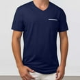 thumbnail image 2 of Big and Tall Shirts for Men Spring And Summer Fashion Solid Color V Neck Chest Pocket T Shirt Comfortable Temperament Short Sleeves Bulk T Shirts for Men Tall Big Mens Men's Shirt Pack of M, 2 of 9