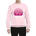 thumbnail image 2 of Wild Bobby Cancer Messed With the Wrong Girl Breast Cancer Awareness Unisex Crewneck Sweatshirt, Light Pink, Large, 2 of 6