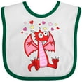 thumbnail image 3 of Inktastic Happy Valentine Cute Red Cartoon Dragon with Hearts Boys or Girls Baby Bib, 3 of 4