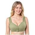 thumbnail image 4 of GaThRRgYP Women's Sports Bra with Strappy Back Design,Women's Push-up Bra Breathable Front Closure Underwear Daily Comfortable Wireless Bras for Women Green L, 4 of 9