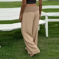 thumbnail image 5 of Abomasnow Women's Wide Leg Pants Elastic High Waist Loose Trousers Casual Soft Breathable Beach Vocation Pants with Pockets, 5 of 6