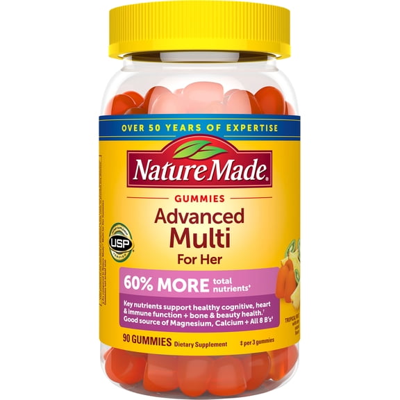 Nature Made Advanced Multivitamin Gummies For Her with Magnesium, 90 Count