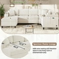 thumbnail image 6 of Harper & Bright Designs Modern U-shaped Sectional Sofa with Storage for Living Room, Oversized Corner Sectional Couch with Cup Holders and USB Ports, Beige, 6 of 18