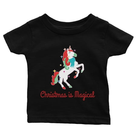 

Christmas Magical Unicorn Funny BLACK Baby Shirt X-mas Gift