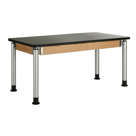 UPC: 0843998001556 | DWI Rectangular Activity Table 60 x 30 Height Adjustable Brown (P8141K)