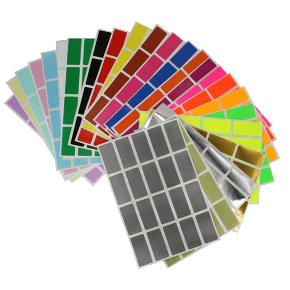 Colored Labels Stickers Rectangle 40x19mm (1.57 inch x 0.75) Rectangular Sticker for Inventory and Labeling - 480 Pack by Royal Green