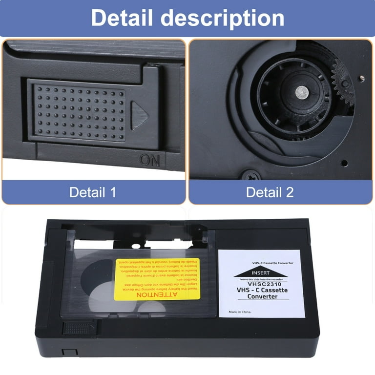 VHS C Tape to VHS Conversion Adapter, for Transferring Camcorder Footages to TV VHS C to VHS Cassette Adapter Tool
