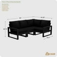 thumbnail image 3 of WestinTrends Montara Outdoor 4-Piece HDPE L-Shaped Modular Patio Sofa Furniture Set, Black/Light Gray, 3 of 15