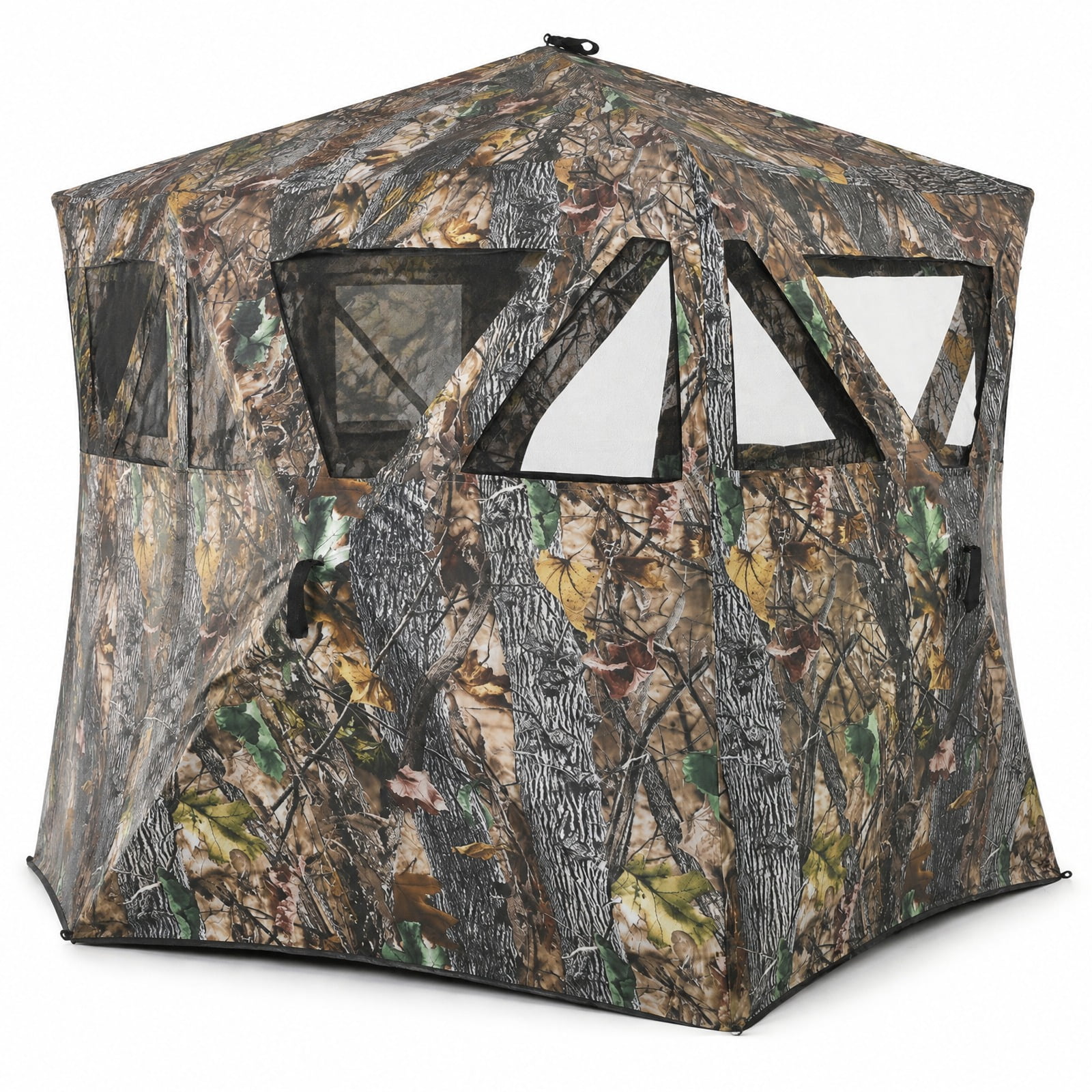 Airfind 3 Person Portable Pop-Up Ground Hunting Blind with Tie Polyester Frame 71 x 78.5 x 65.5 (L x W x H) Base Footprint Camouflage