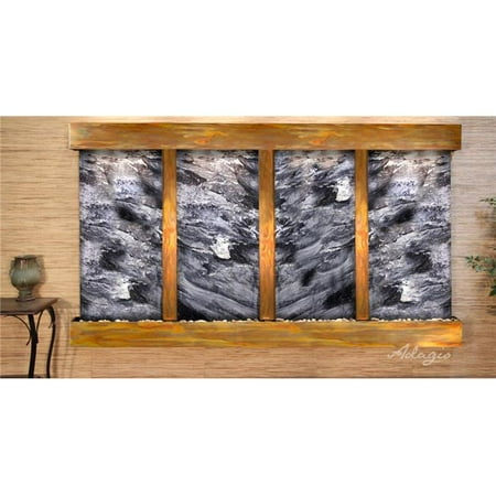 Adagio RFS1007 Regal Falls Square Rustic Copper Black Marble Wall Fountain