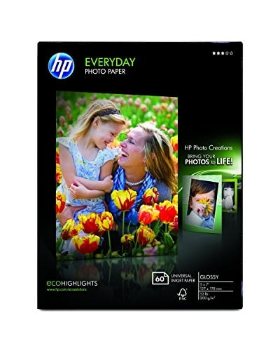 HP Everyday Photo Paper Semi-Gloss 25 sheets 8.5 x 11-inch Q5498A NEW 