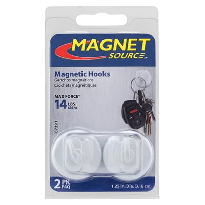 

MASTER MAGNETICS 2-Piece White Magnetic Hooks - 14-Lb. Pull 1 Pack