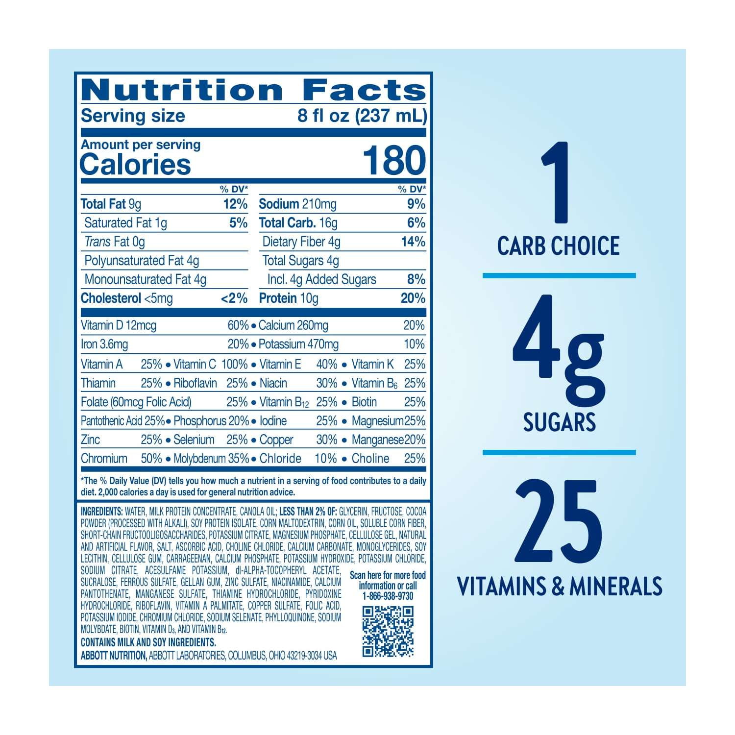 Glucerna Original Diabetic Protein Shake, Rich Chocolate, 8 fl oz Bottle, 24 Count