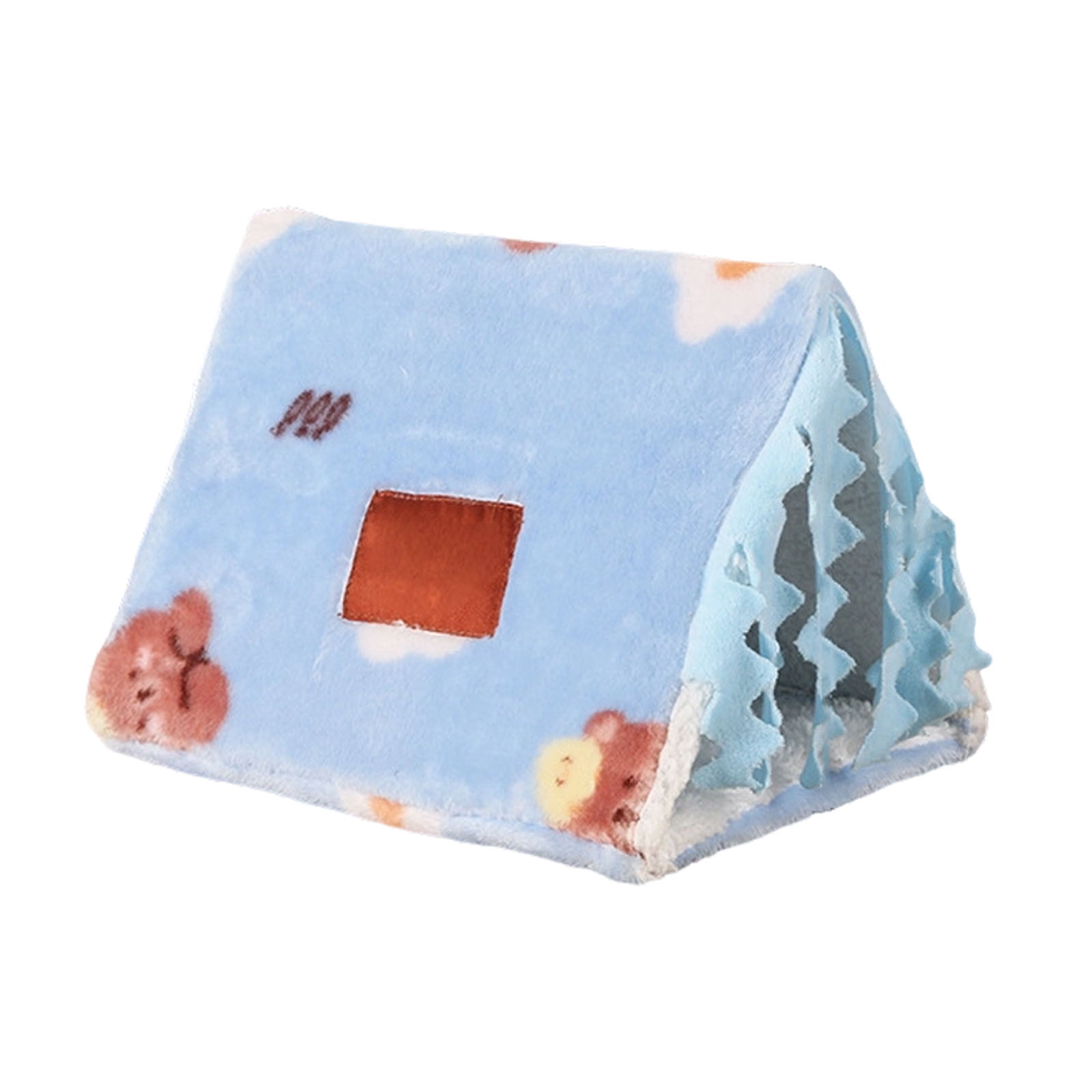 BVCL Pig Tunnel Bed With Curtain Flannel Hidden Washable Rabbit Hiding Place Bedroom Hamster Hedgehog Living Room