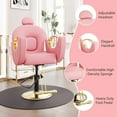 thumbnail image 5 of Kojooin Adjustable Hair Stylist Chair - Reclining Salon Chair with Headrest, Pink, 5 of 8
