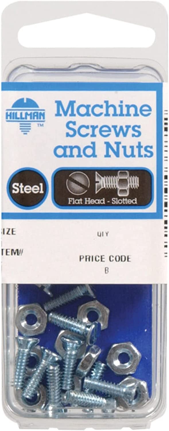 Hillman Machine Screws No. 8 - 32 X 1 " Slotted Flat Head Pack of 10