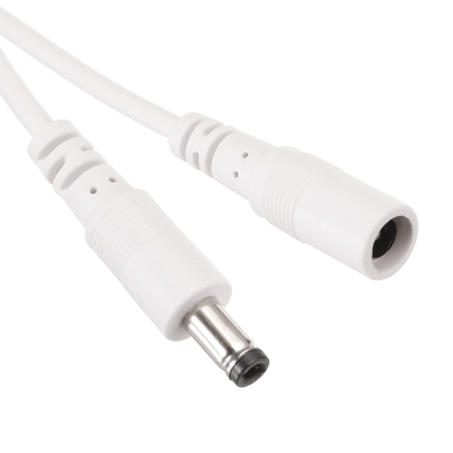 1PCS 6.56ft Cable de extensión de poder de CC blanco 5.5mm x 2.1mm Cable adaptador de poder 12V hembra a macho para cámara IP, CCTV, LED, monitores, más