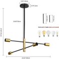 thumbnail image 5 of Lámpara colgante LED, lámpara industrial retro negra E27, lámpara de techo con ángulo ajustable de 180 °, luces vintage para sala de estar, cocina, dormitorio, comedor (bombilla no incluida) YOIURT, 5 of 5
