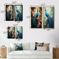 thumbnail image 4 of Designart "Luminous Peacock" Peacock Framed Wall Art Set Of 2 - Blue Animals Framed Canvas Set For Living Room Decor, 4 of 6