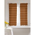 thumbnail image 3 of Brown Gingham Tier Curtains 45 Inch Length,Sheer Curtains for Bedroom Living Room Window Modern Minimalist Geometric Plaid Rod Pocket Drapes Kitchen Curtains Small Half Window 27.5"x45" 2 Panels, 3 of 7