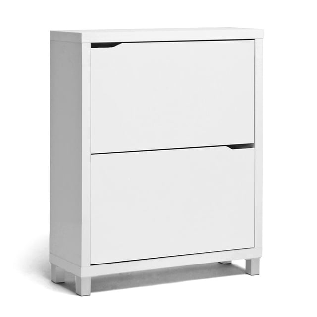 Bowery Hill Armoire à Chaussures Moderne 2 Étagères en Blanc