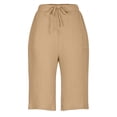 thumbnail image 7 of Outfmvch Womens Drawstring Shorts Culottes for Women Womens Long Shorts Sweat Jorts Women Long Shorts Gauze Shorts for Women Beach Vacation Shorts Brown S-4XL, 7 of 7