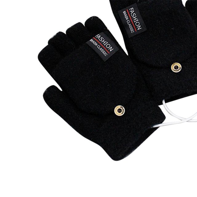 Guantes eléctricos USB Cómodos mitones portátiles con calefacción para el hogar (Azul)